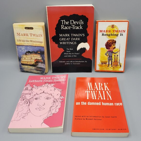 Mark Twain Lot of 5 Non-Fiction Roughing It Mississippi Hawaii Damned Great Dark - Picture 2 of 15
